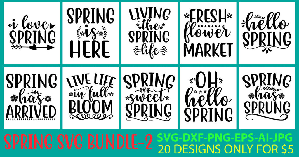 Full Spring Line Svg Spring Svg Bundle - So Fontsy