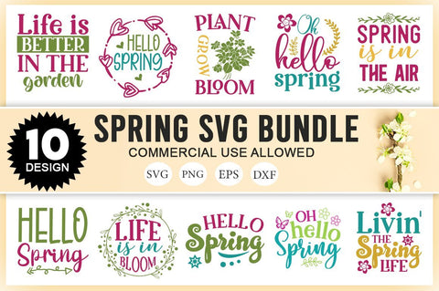 Spring Svg Bundle.Hello Spring Bundle svg Cut file, SVG Designangry 