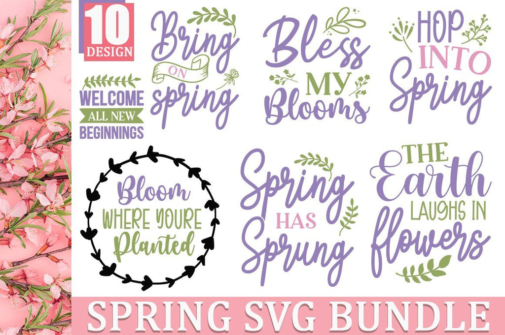 Spring SVG Bundle.Spring svg, dxf, png instant download, - So Fontsy