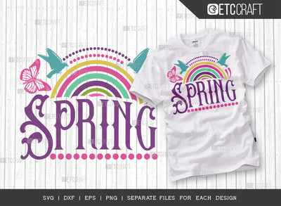 Spring SVG Cut File | Birds Svg | Rainbow Svg | Butterfly Svg | Flower Svg | Spring Svg | Hello Spring Svg | Dxf | Eps | Png | Tshirt Design SVG ETC Craft 