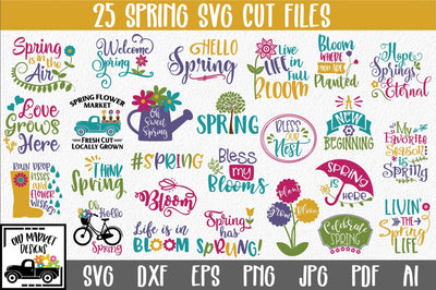 Spring SVG Cut File Bundle - Includes 25 Designs SVG Old Market