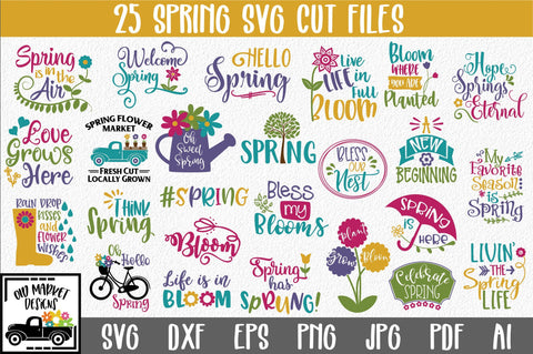 Spring SVG Cut File Bundle - Includes 25 Designs SVG Old Market 