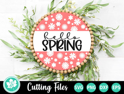 Spring SVG | Hello Spring Flower Round Sign SVG TrueNorthImagesCA 