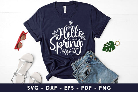 Spring SVG- Hello Spring- Quotes With Floral SVG CraftLabSVG 