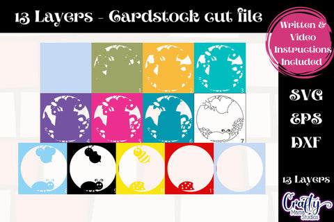 Spring Svg Shadow Box, 3D Layered Flowers Garden Bugs File SVG Crafty Mama Studios 