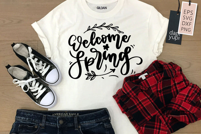 Spring SVG Welcome Spring Quotes SVG dapiyupi store 