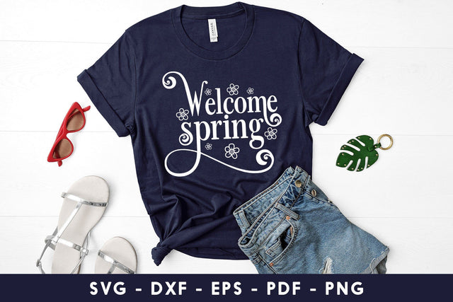 Spring SVG- Welcome Spring- Spring Flower SVG SVG CraftLabSVG 