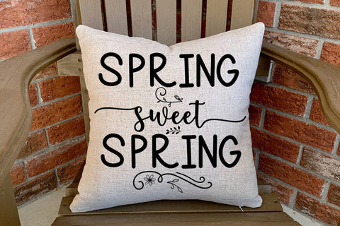 Spring Sweet Spring I Spring Door Sign SVG I Spring Sign SVG SVG Happy Printables Club 