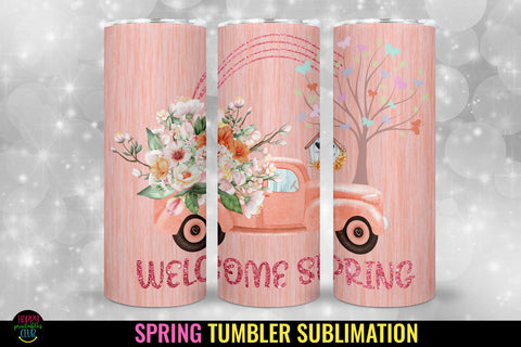 Spring Tumbler Sublimation I 20 Oz Spring Skinny Tumbler Sublimation Happy Printables Club 