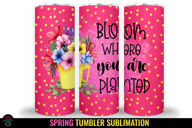 Spring Tumbler Sublimation I 20 Oz Spring Skinny Tumbler Sublimation Happy Printables Club 