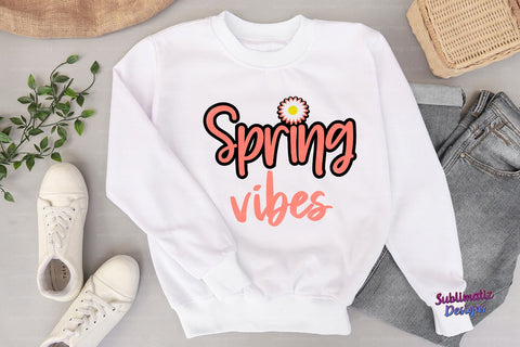 Spring Vibes PNG Sublimation Design LightCoral Sublimation Sublimatiz Designs 