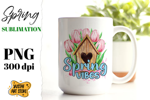 Spring vibes tulips bouquet. Spring sublimation design. Sublimation Yustaf Art Store 