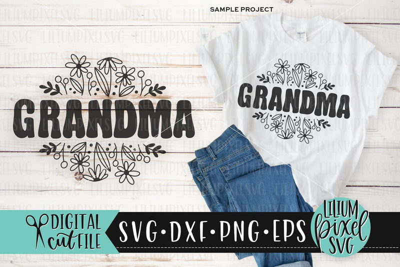 Spring Wildflowers Retro Grandma - Mother's Day SVG SVG Lilium Pixel SVG 