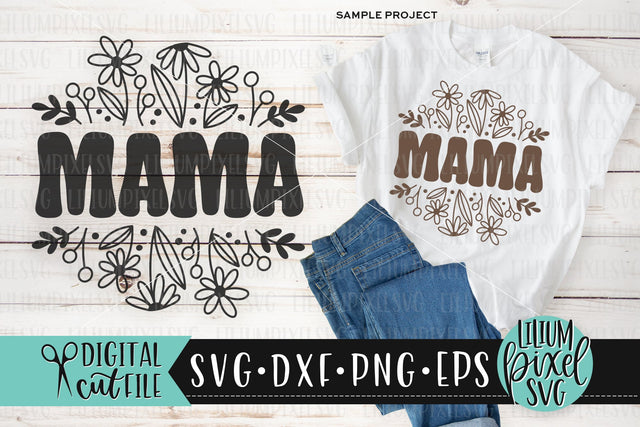 Spring Wildflowers Retro Mama - Mother's Day SVG SVG Lilium Pixel SVG 