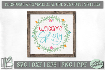 Spring Wood Sign SVG, Welcome Spring SVG File SVG TB Designs 