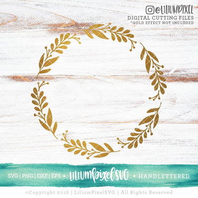 Spring Wreath Monogram Circle SVG Lilium Pixel SVG 