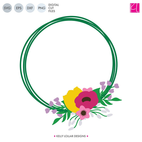 Spring Wreath Monogram Frame SVG Kelly Lollar Designs 