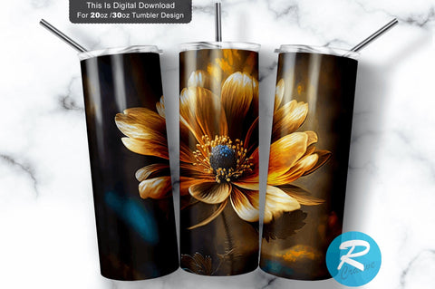 Springtime Flower Golden 20 oz / 30 oz Tumbler PNG Sublimation Regulrcrative 