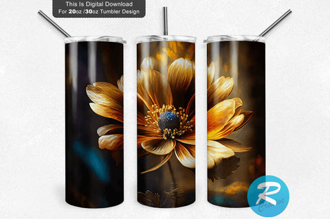 Springtime Flower Golden 20 oz / 30 oz Tumbler PNG Sublimation Regulrcrative 
