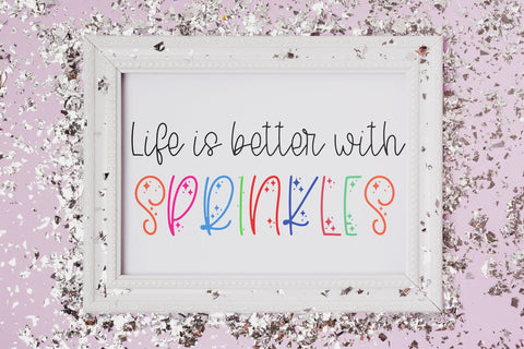 Sprinkles - Sprinkly Script Font With Doodles Font Freeling Design House 