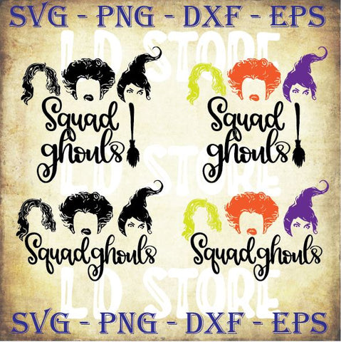 Squad Ghouls - Halloween SVG PNG DXF EPS Cut Files SVG Artstoredigital 