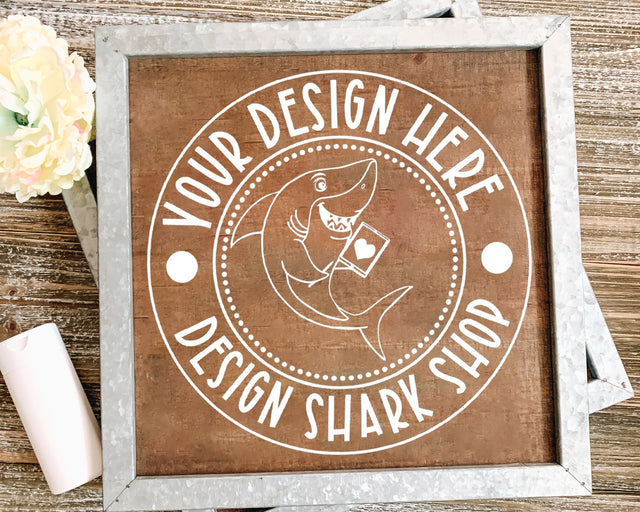 Square Bath Sign Mock UP Mock Up Photo Design Shark 