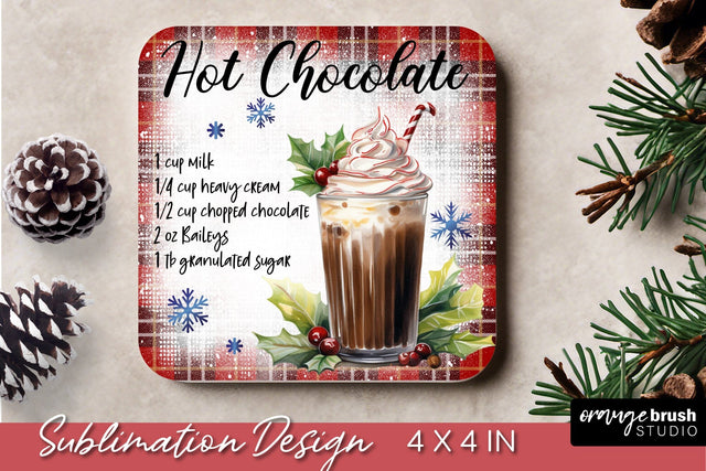 Square Coaster Christmas Sublimation | Cocktail Recipe Sublimation OrangeBrushStudio 