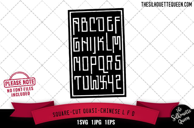 Square Cut Quasi Chinese alphabets - ABC letters SVG Loveleen Kaur 