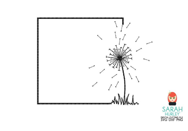 Square Dandelion Frame SVG Sarah Hurley 