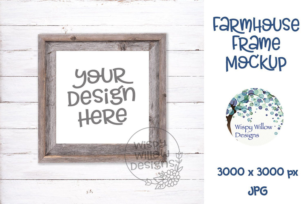 Square Farmhouse Frame Mockup - So Fontsy