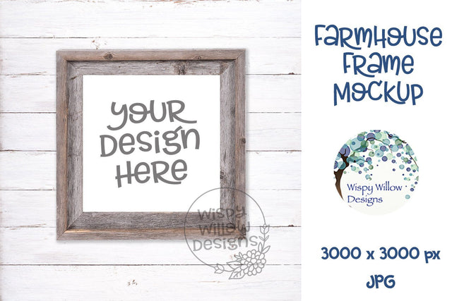 Square Farmhouse Frame Mockup Mock Up Photo Wispy Willow Designs 