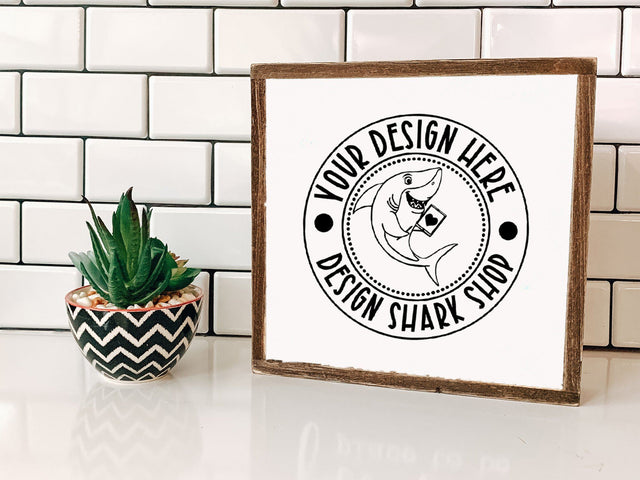 Square Farmhouse Sign Mock UP Mock Up Photo Design Shark 