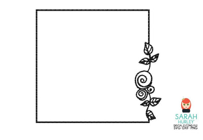Square Floral Frame SVG Sarah Hurley 