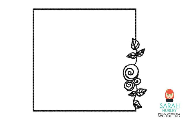 Square Floral Frame SVG Sarah Hurley 