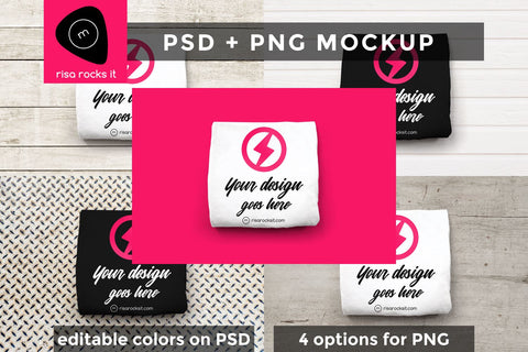 Square Folded Shirt Photoshop PSD and PNG Product Mockup Mock Up Photo Risa Rocks It 