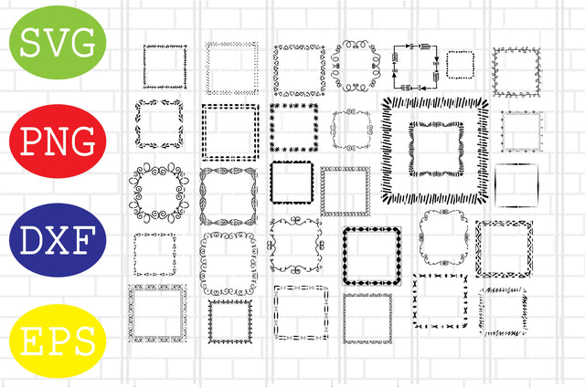 Square Frame Bundle Svg, Rectangle Svg, Frame Svg, Split Square Frame Svg, Digital Download, Borders ClipArt SVG DigitalSvgFiles 