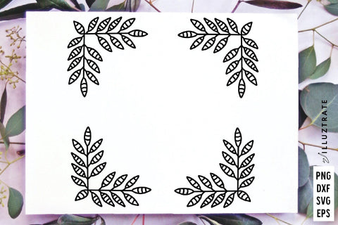 Square Frame SVG Cut Files | Floral Wreath Cutting File SVG Illuztrate 