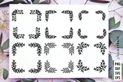 Square Frame SVG Cut Files | Floral Wreath Cutting File SVG Illuztrate 