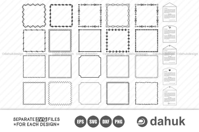 Square Frame Svg | Square Frame | Page Border vector | Cuttable Design SVG, PNG, DXF & eps Designs SVG dahukdesign 