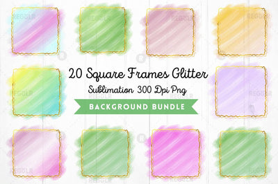 Square Glitter Frames Sublimation Background Bundle Sublimation Regulrcrative 