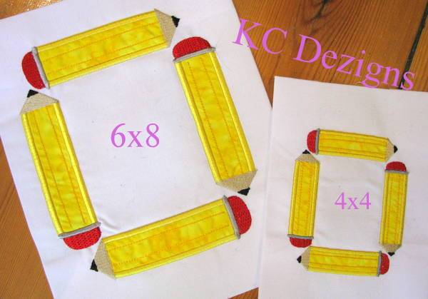 Square Pencil Monogram Embroidery/Applique DESIGNS KC Dezigns 