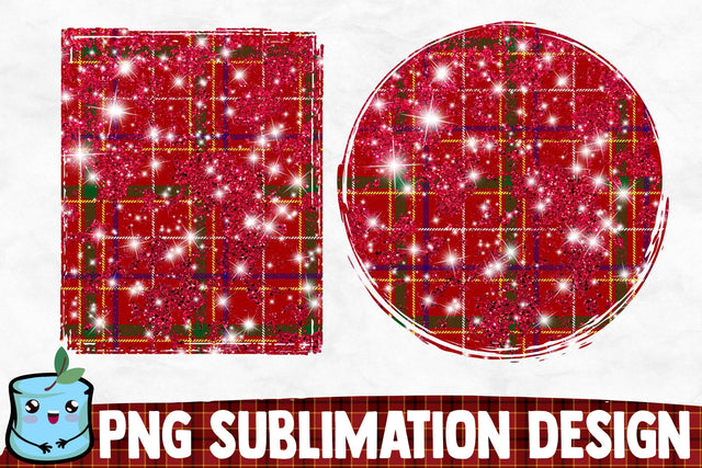 Square Plaid Glitter Christmas Backgrounds Sublimation MintyMarshmallows 