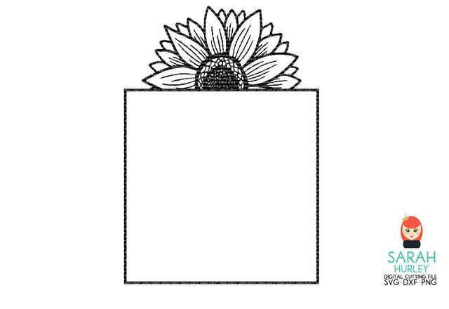 Square Sunflower Frame SVG Sarah Hurley 