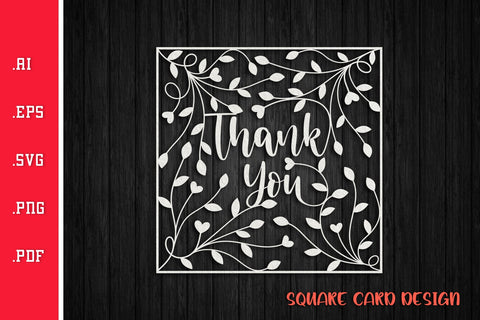 Square Thank You Card SVG PNG AI EPS PDF SVG Slim Studio 