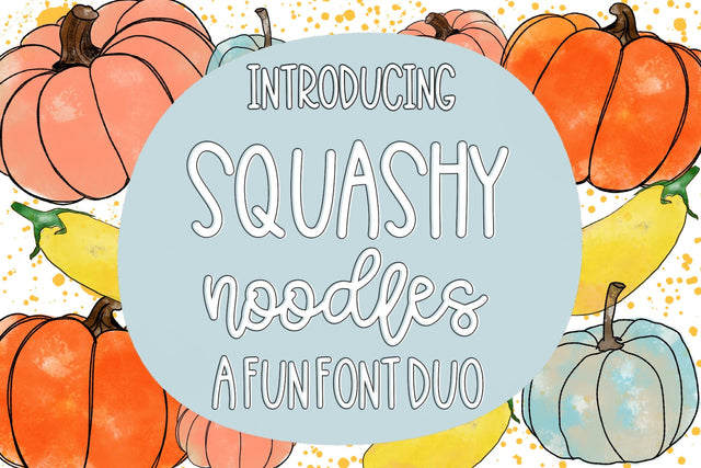 Squashy Noodles - A fun font duo Font Twiggy Smalls Crafts 