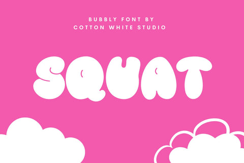 Squat Font Cotton White Studio 