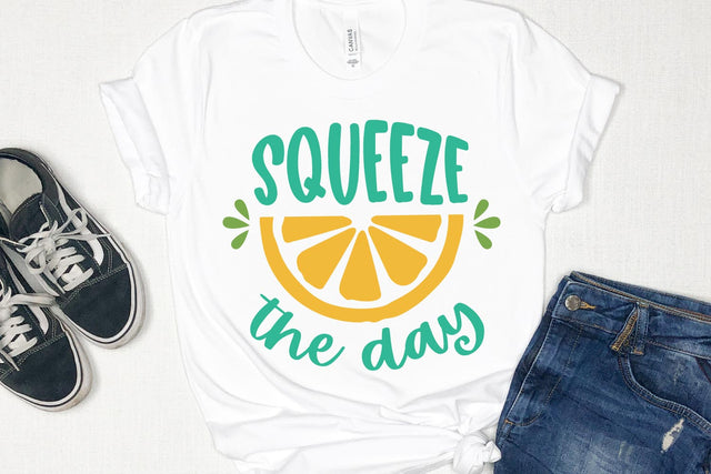 Squeeze the Day | Summer SVG Lemon Design SVG Shine Green Art 