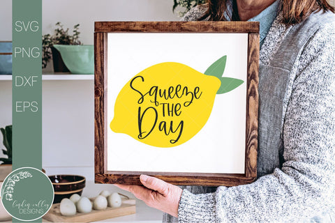 Squeeze The Day Svg-Lemon Quote Svg-Summer Svg SVG Linden Valley Designs 