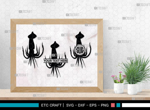 Squid Monogram, Squid Silhouette, Squid SVG, Octopus Svg, Kraken Svg, Giant Squid Svg, Sea Monster Svg, SB00324 SVG ETC Craft 