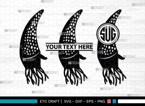 Squid Monogram, Squid Silhouette, Squid SVG, Octopus Svg, Kraken Svg, Giant Squid Svg, Sea Monster Svg, SB00324 SVG ETC Craft 